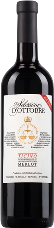 Bottiglia di Merlot del Ticino Selezione d'Ottobre DOC di Fratelli Matasci