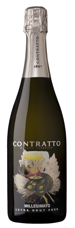 Flasche Metodo Classico Brut Millesimato Vino Spumante von Contratto