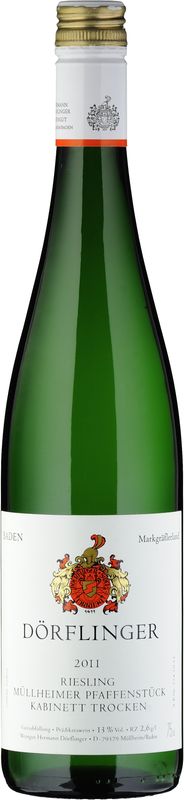 Bottiglia di Riesling Müllheimer Pfaffenstück QmP Kabinett di Hermann Dörflinger