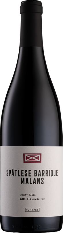 Bottiglia di Malanser Pinot Noir Spatlese Barrique AOC Graubunden di Weinbau von Salis