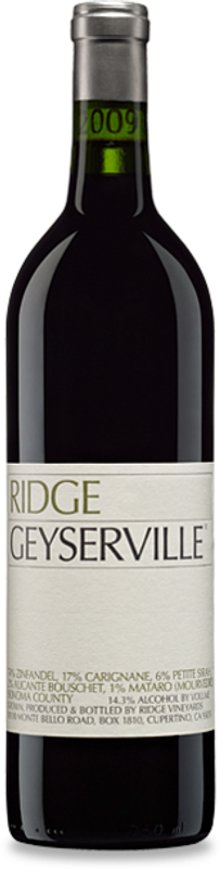Bottle of Geyserville Sonoma County from Ridge Vineyards