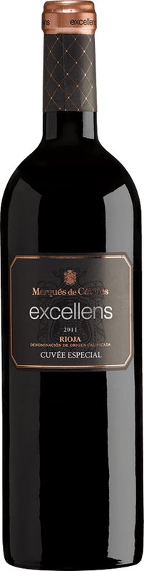 Bottiglia di Rioja DOCa Excellens Crianza Tinto Cuvée Especial di Marqués de Cáceres