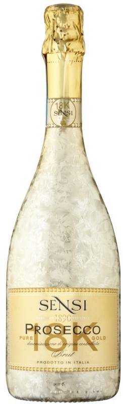 Bottiglia di 18K Pure Gold Prosecco Brut DOC di Sensi