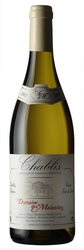 Bottle of Chablis AOC Tour du Roy from Domaine des Malandes