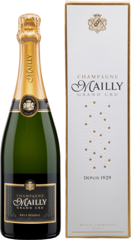 Bottiglia di Champagne Grand Cru Reserve brut di Champagne Mailly