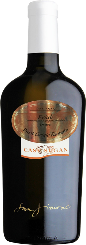 Bottiglia di Case Sugan Pinot Grigio Ramato Friuli Grave DOC di San Simone