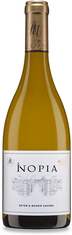 Bottiglia di Inopia blanc Côtes du Rhône Villages AOP di Rotem & Mounir Saouma