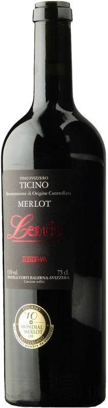 Bottiglia di Leneo Merlot del Ticino DOC Riserva di Fratelli Corti