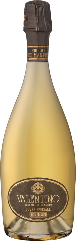 Bottiglia di Valentino Brut Cuvée Speciale DOOR 185th di Rocche dei Manzoni