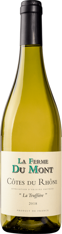 Bottiglia di La Truffière Côtes du Rhône Blanc AOP di Domaine de la Ferme du Mont Benault