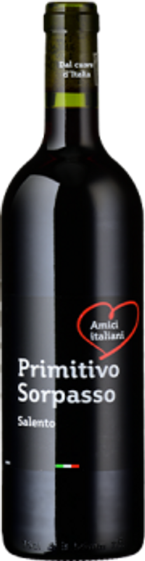 Flasche Amici Italiani Primitivo Sorpasso Puglia IGT von Cantine di Ora