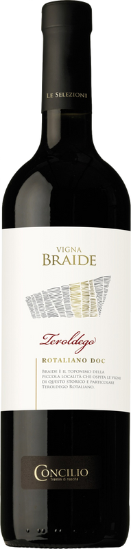 Flasche Selezione Vigna Braide Teroldego Rotaliano DOC von Concilio