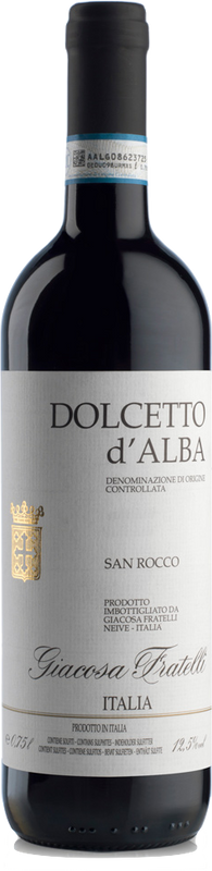 Bottle of Dolcetto d'Alba San Rocco DOC from Giacosa Fratelli