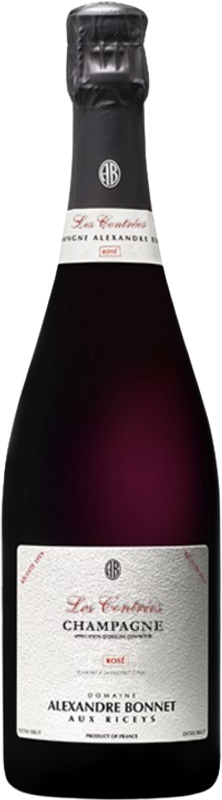 Flasche Champagne Extra-Brut Rosé Les Contrées AOC von Alexandre Bonnet