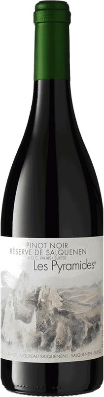 Bottiglia di Pinot Noir Les Pyramides Reserve de Salquenen AOC di Adrian Mathier