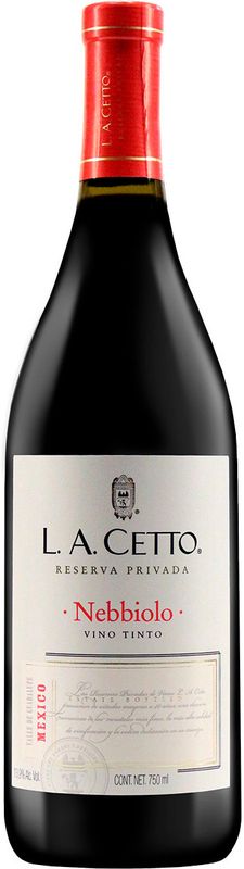 Bottiglia di Nebbiolo Private Reserve di Vinicola L.A. Cetto