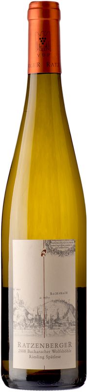 Bottiglia di Riesling Spatlese Bacharacher Wolfshohle di Ratzenberger