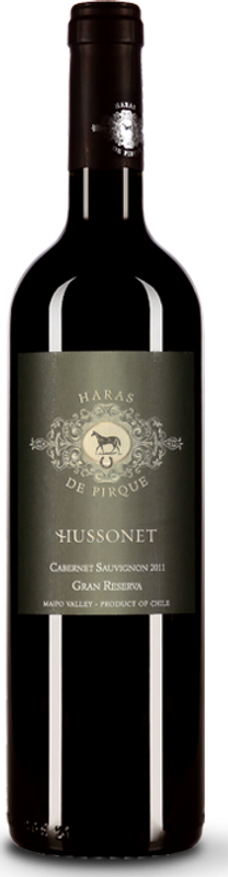 Bottiglia di Hussonet Cabernet Sauvignon Gran Reserva di Haras de Pirque