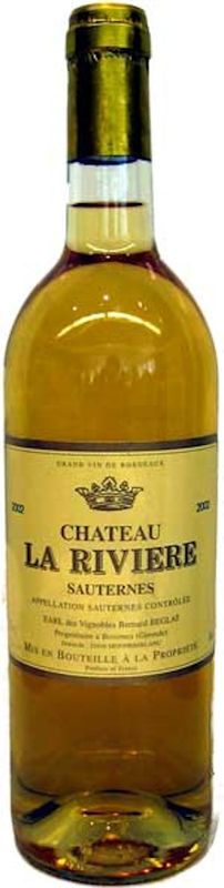 Bottiglia di Chateau la Riviere Sauternes AOC di Château La Rivière