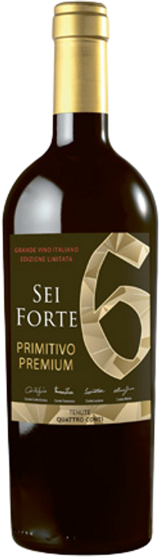 Flasche Sei Forte Primitivo Puglia IGT von Tenute Quattro Conti