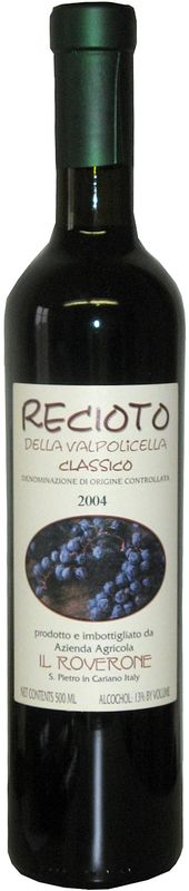 Bottiglia di Recioto della Valpolicella Classico DOC di Il Roverone