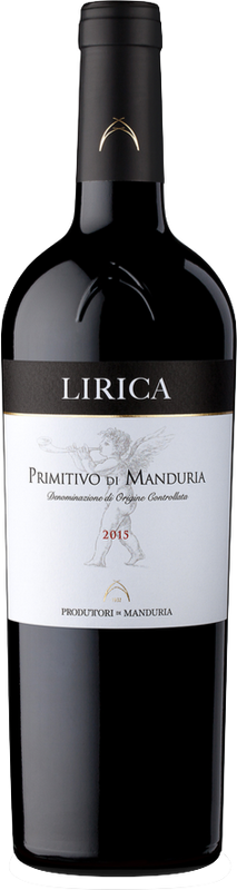 Bottiglia di Lirica Primitivo di Manduria DOP di Produttori Vini di Manduria