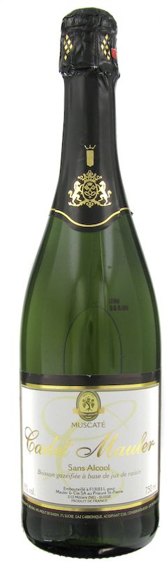 Bouteille de Cadet Mauler Sans Alcool Blanc de Muscat Suisse de Mauler