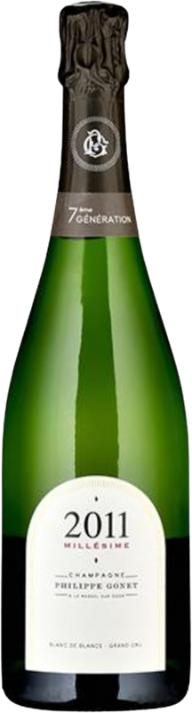 Bottiglia di Champagne Brut Blanc de Blancs Grand Cru AOC di Philippe Gonet