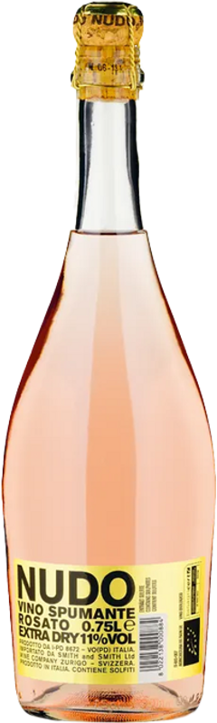 Bottiglia di Vino Spumante NUDO Rosato Extra Dry IGT BIO di Colli del Soligo