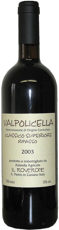 Flasche Valpolicella Classico Superiore DOC Ripasso von Il Roverone