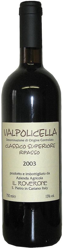 Bouteille de Valpolicella Classico Superiore DOC Ripasso de Il Roverone