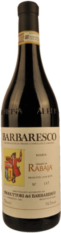 Bottle of Barbaresco DOCG Riserva Rabaja from Produttori del Barbaresco