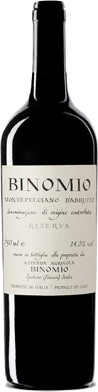 Bottle of Montepulciano d'Abruzzo Riserva DOC from Azienda Agricola Binomio