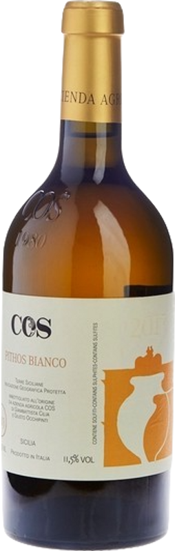 Bouteille de PITHOS IGT bianco Sicilia Anfora de Cos