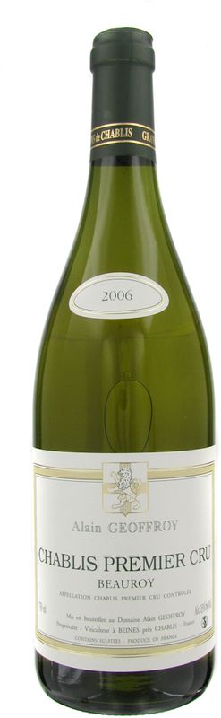 Bottle of Chablis 1er Cru Beauroy AOC from Domaine Alain Geoffroy