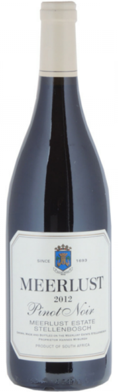 Bottle of Pinot Noir from Meerlust Estate