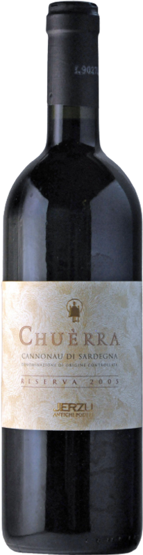 Bottiglia di Cannonau di Sardegna Riserva Chuerra DOC di Jerzu Antichi Poderi