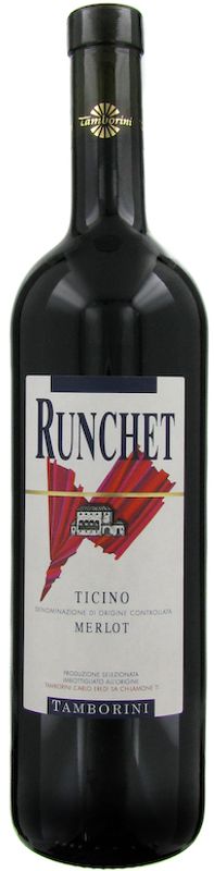 Bottiglia di Runchet Merlot del Ticino DOC di Tamborini