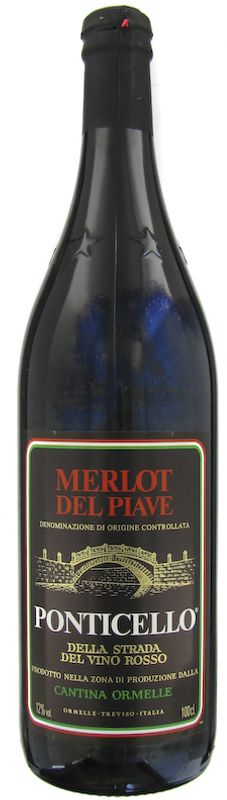 Bottle of Ponticello Merlot del Piave DOC from Cantina Sociale di Ormelle