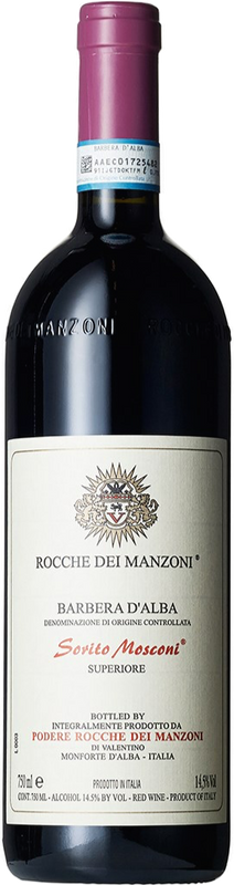 Bottiglia di Barbera d'Alba DOC Superiore Sorito Mosconi di Rocche dei Manzoni