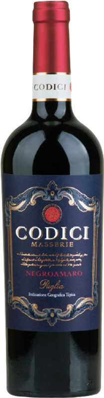 Bottiglia di Codici Masserie Negroamaro Puglia IGT di Mondo del Vino