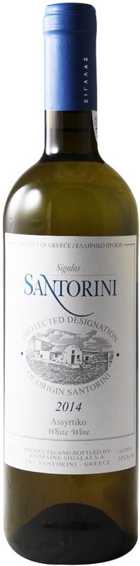 Bottle of Santorini PDO Assyrtiko from Domaine Sigalas