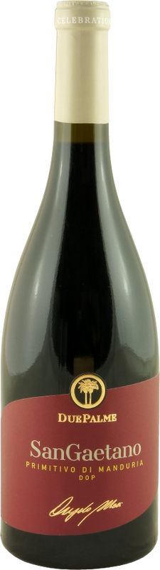Bottle of Primitivo di Manduria Sangaetano IGP from Cantine Due Palme Cellino San Marco