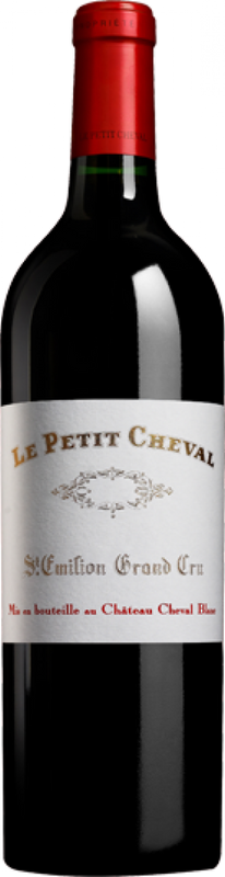 Bottiglia di Le Petit Cheval Bordeaux AOC di Château Cheval Blanc