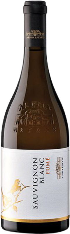 Bottle of Sauvignon Blanc Fume Single Block ''Kaliva'' Protected Geographical Indication Florina from Alpha Estate