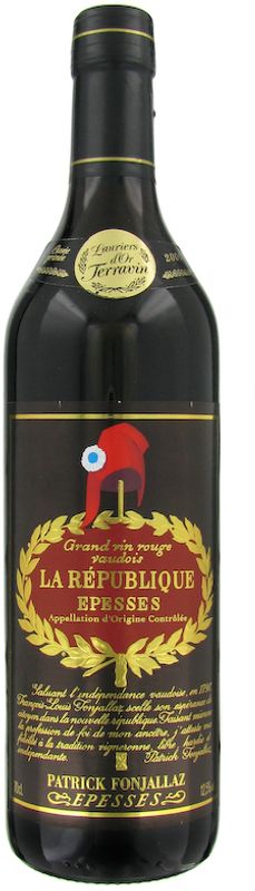 Bottle of Epesses Rouge La Republique AOC from Patrick Fonjallaz SA