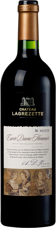 Bottiglia di Cuvee Dame Honneur Cahors AOC di Domaine Lagrezette