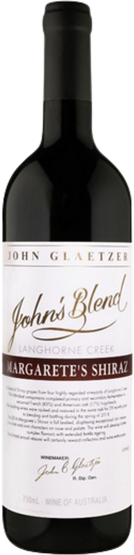 Bouteille de John's Blend Margarete's Shiraz de Glaetzer Wines