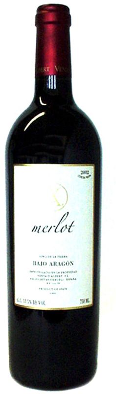 Bottle of Merlot Vino de la Tierra from Bodega Venta d'Aubert