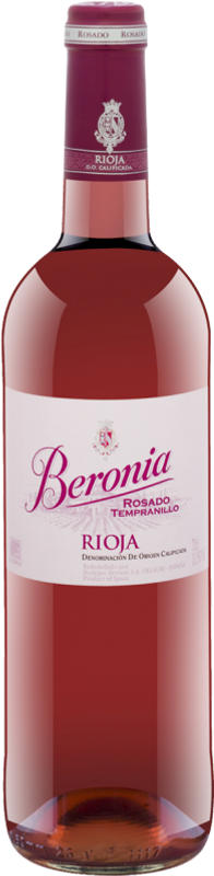 Bottle of Rioja rosé DOCa from Bodegas Beronia